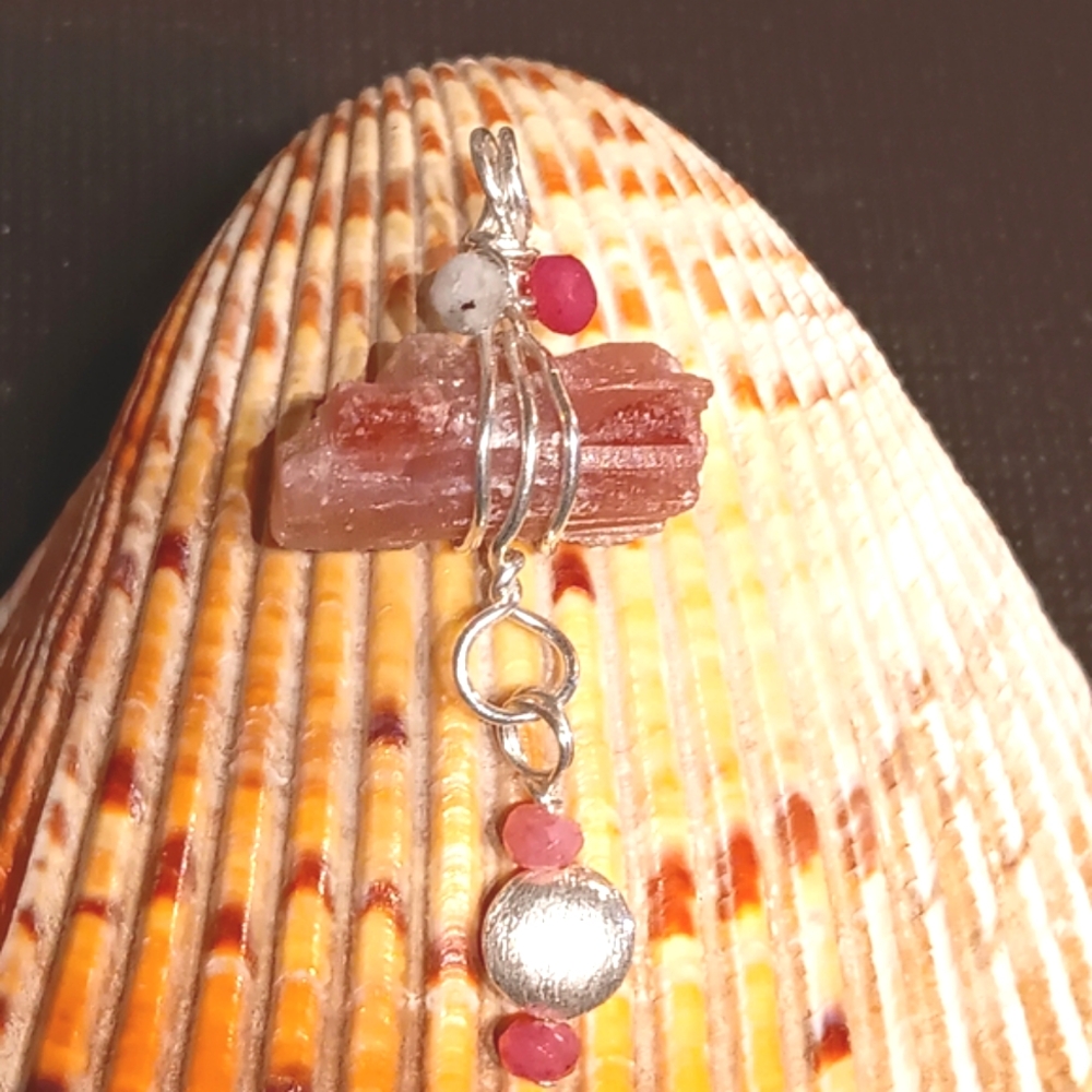 Pink Tourmaline Sterling Silver Pendant - Picture 2 of 14